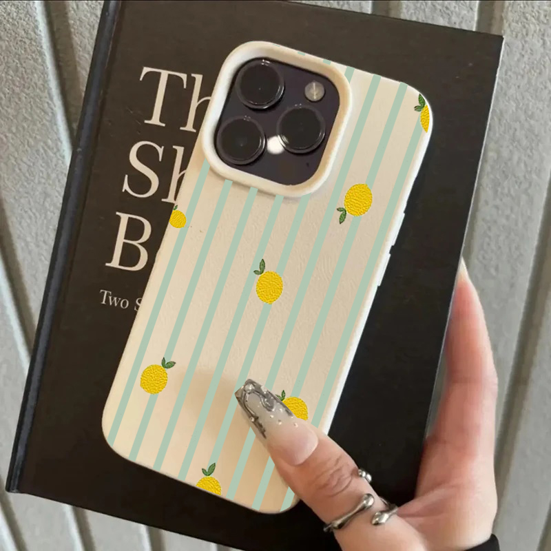 Apple Iphone 15 - Shockproof Cute Lemon Pattern Silicone Phone