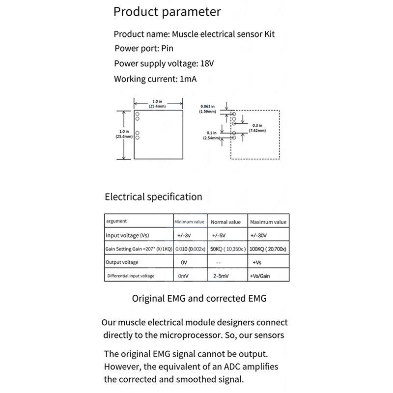 B50B-3X Muscle Electrical Sens - Muscle Sensor Emg review and price